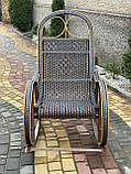 Крісло качалка плетена з лози+ротанг. Арт9968, фото 5