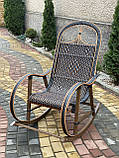 Крісло качалка плетена з лози+ротанг. Арт9968, фото 9