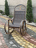 Крісло качалка плетена з лози+ротанг. Арт9968, фото 8