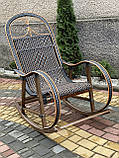 Крісло качалка плетена з лози+ротанг. Арт9968, фото 7
