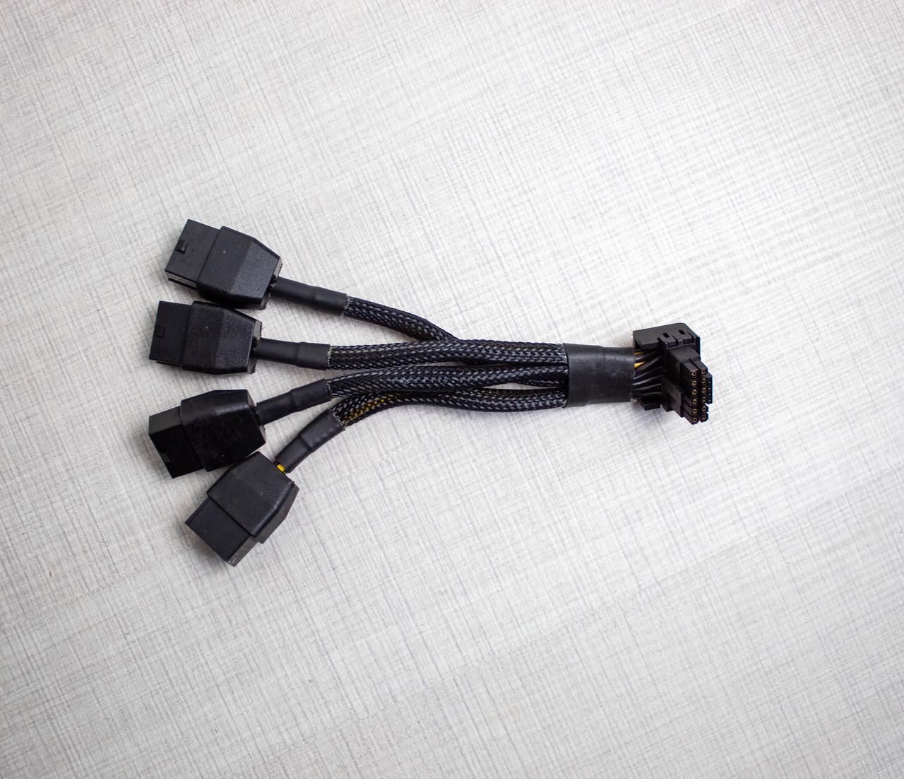 Перехідник 12VHPWR 12 pin + 4 pin живлення відеокарти 4090/4080/4070/L40/H100 з 4 x 8 pin тип B