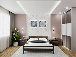 Дерев'яне ліжко Соната з фігурними стійками