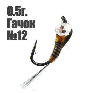 Мормишка вольфрам срібло "Perdigon" 0.5г. гачок №12 Olive