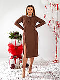 Жіноче плаття рубчик з розрізом новинка 2024, фото 6