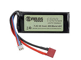 Акумулятор Li-Po 1500 mAh 7,4V 20/40C - T-connector [8FIELDS] (для страйкболу)