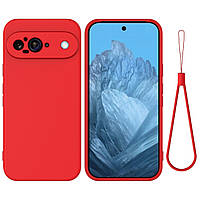 Силіконовий чохол із мікрофіброю для Google Pixel 9 червоний софт тач бампер