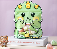 Пакет фігурний Динозаврик дитячий з малюнком із зіп застібкою 21х17 см упаковка для солодощів