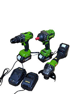 Набір 3в1 Болгарка PGA20, Гайковерт PWA36, Перфоратор PHA30( 3акб+2зу)