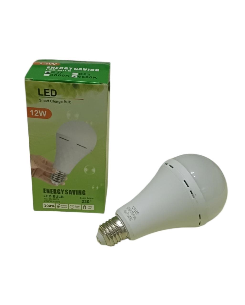 Світлодіодна лампа 12W з вбудованим акумулятором, автономна аварійна лампочка E27 12W 6500К