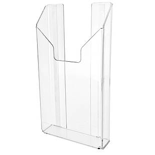 Кишеня для реклами формату єврофлаєр (100х200мм) вертикальна на скотчі, акрилова