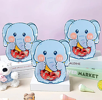 Пакет фігурний харчовий Слоник блакитний пакувальний 19х16х4 см зіп-застібка об'ємне дно універсальний 1 шт