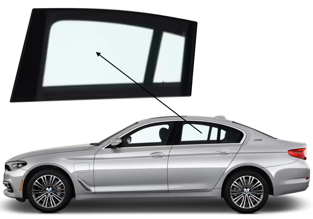 Бічне скло BMW 5 2017-2023 задніх дверей ліве