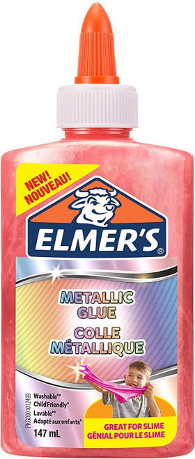 Перламутровий Клей Elmer's Metallic Glue 147 мл ідеальний для створення слаймів Елмерс Рожевий (01201)