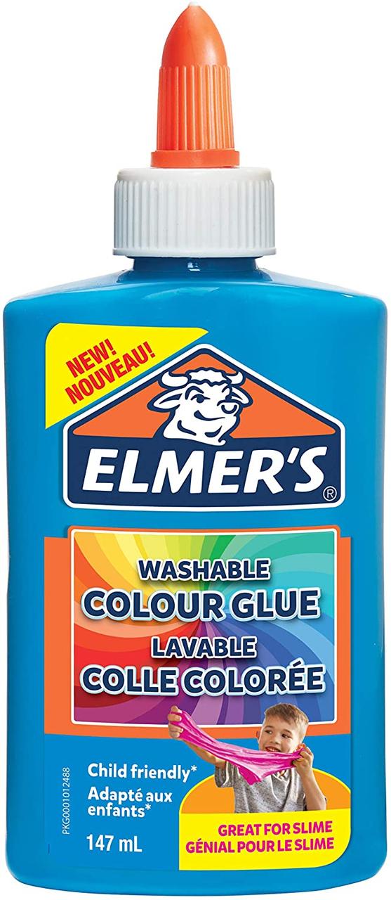 Клей Elmer's Colour PVA Glue 147 мл ідеальний для створення слаймів Елмерс Синий (01202)