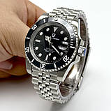 Pagani Design PD-1661 Jubilee Silver-Black Годинник чоловічий механічний з автопідзаводом водонепроникний з датою, фото 2