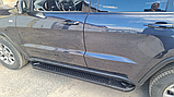 Бічні пороги Allmond Black на Jeep Grand Cherokee WK2 2010-2021 Пороги майданчика Джип Гранд Чероки 2 шт., фото 3