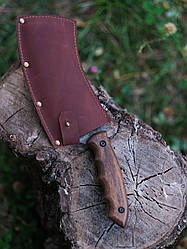 Туристична сокира Тесак 2 ручної роботи зі сталі 65Г/58 HRC, для кісток, м'яса та овочів з чохлом у комплекті