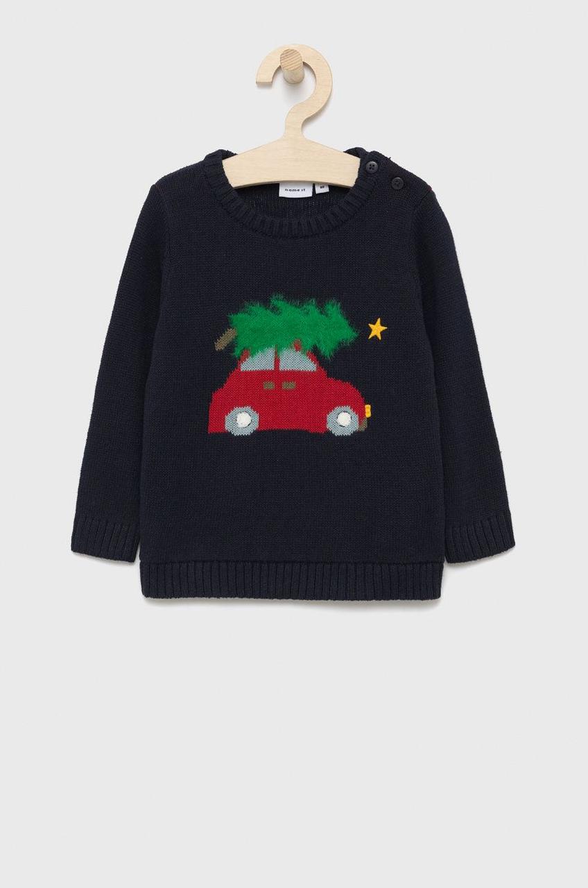 Светр синій новорічний Name it 68см, фото 1