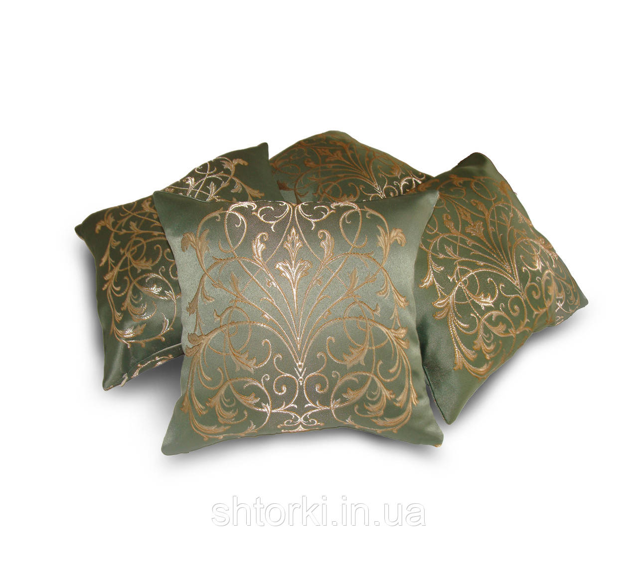 Комплект декоративних подушок Firanka Damask 33х33см 2шт 40х30см 2шт зелений (п_0546)