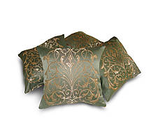 Комплект декоративних подушок Firanka Damask 33х33см 2шт 40х30см 2шт зелений (п_0546)