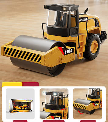 Дитяча інерційна іграшка машина Дорожній каток 1:10 Будівельна техніка бульдозер трактор Деталі рухаються