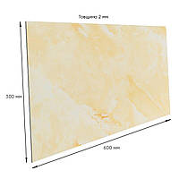 Пластикові стінові панелі ПЕТ Пісочний мармур під камінь 300х600х2мм плитка самоклейка ПВХ покриття