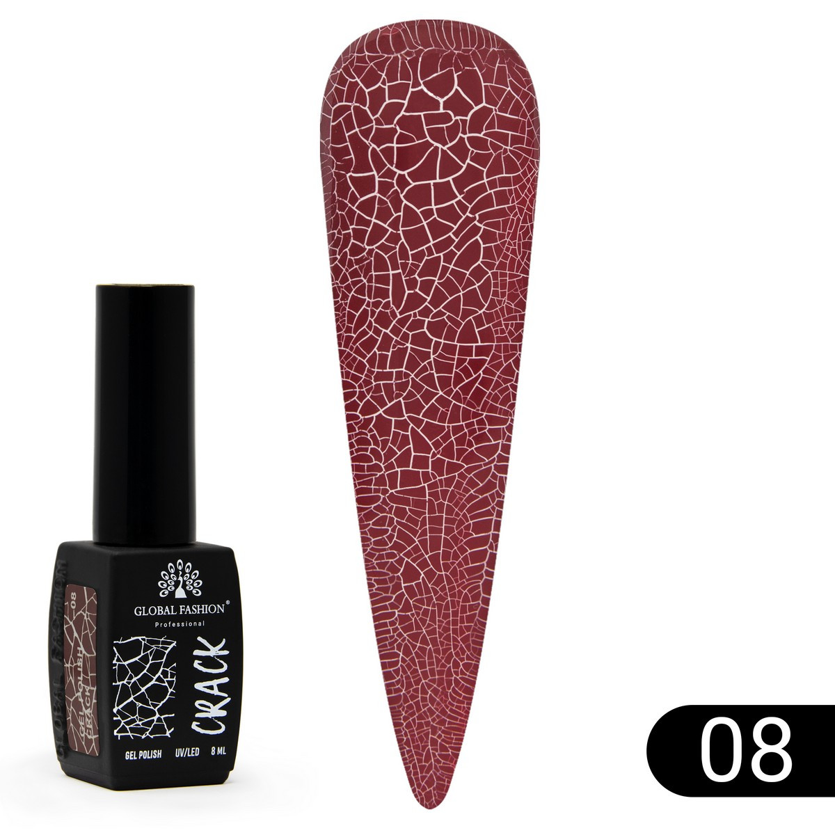 Гель-лак з ефектом кракелюру Global Fashion Crack #8, 8 мл, фото 1