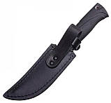 Ніж нескладний Кизляр Гюрза-2, AUS-8, еластрон, світлий стоунвош, чохол шкіра, фото 5