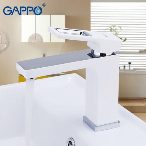 Змішувач для умивальника GAPPO G1017-8 Білий
