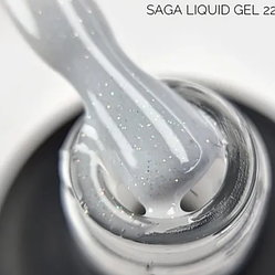 SAGA Liquid Gel № 22 рідкий гель для нарощування нігтів молочний з шимером. Гель для укріплення нігтів.