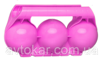 Сніжколіп 7810-7 на 3 сніжки, 5 кольорів, Рожевий ORG, фото 1