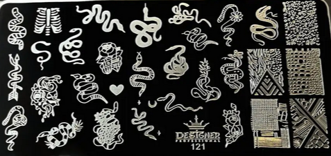 Пластина для стемпінга металева. Стемпінг пластини з символом 2025, змія, кобра, фото 1