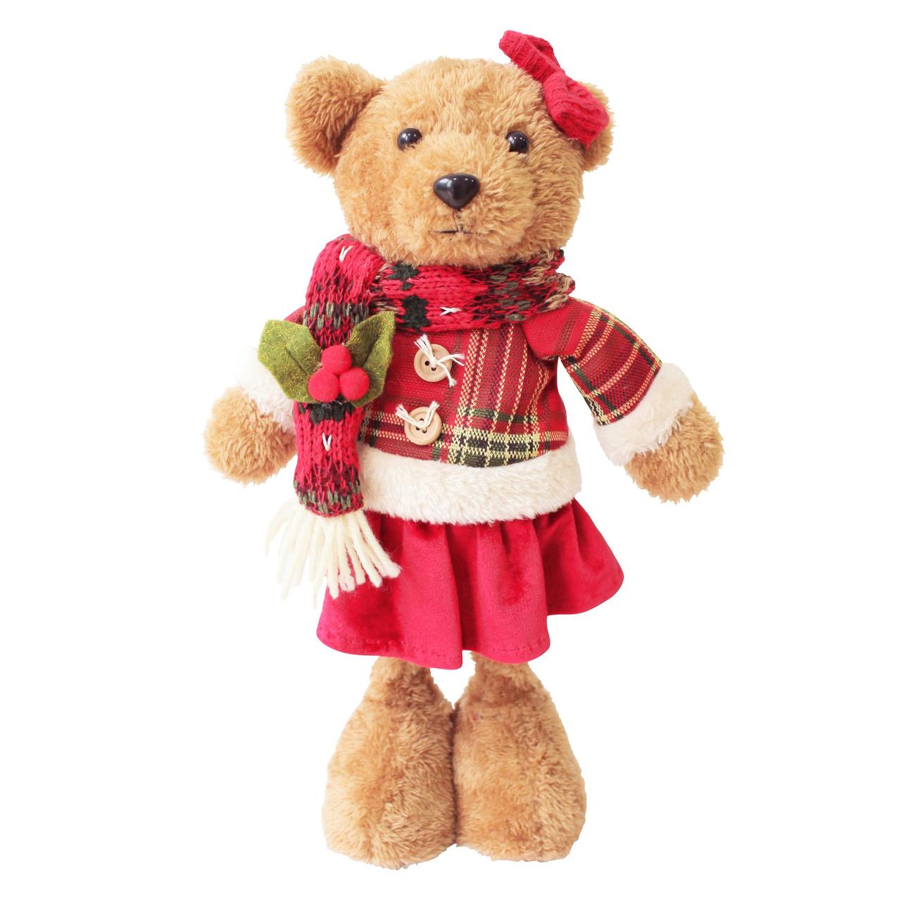 Новорічна м&lsquo;яка іграшка Yes! Fun Ведмедик дівчинка 35,5 см,