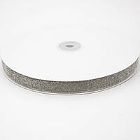 Оксамитова стрічка з люрексом 1,5 см, срібло