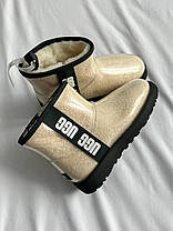 Зимові Жіночі Черевики UGG Classic Clear Mini Beige Black / УГГ Класик Клір Міні Бежеві з Чорним, фото 5