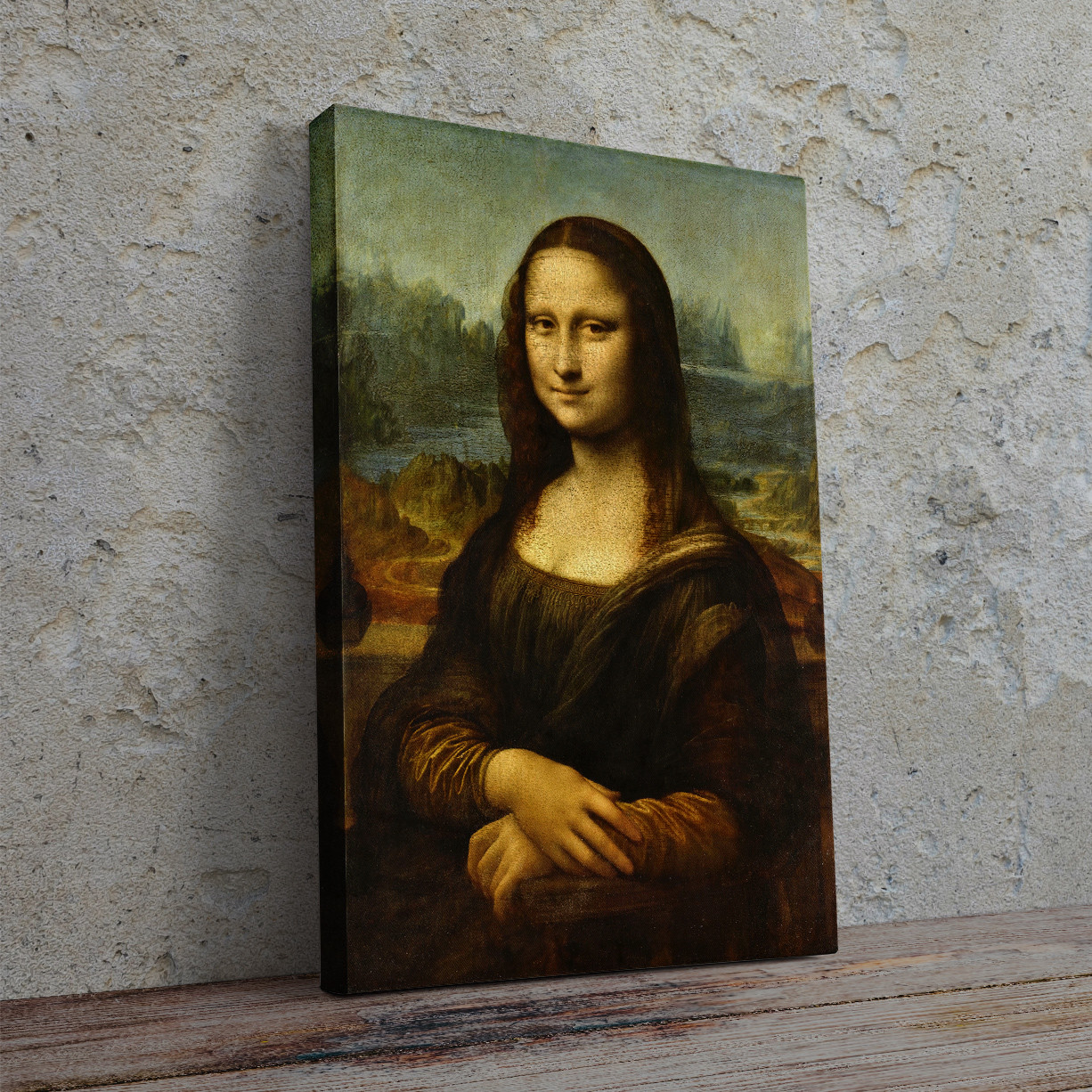 Картина на полотні "Леонардо да Вінчі, Мона Ліза, Джоконда, Leonardo da Vinci, Mona Lisa", 60×40см