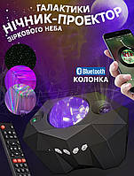 Нічник-проєктор галактики та зоряного неба з Bluetooth колонкою AToys AT10-7 + Пульт ДК