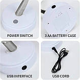 Настільний світильник сріблясте дерево Бонсай із квітами та гнучкими гілками Alfa 60 LED Теплий білий, фото 3