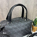 Жіноча міська сумка стиль Гесс чорна, сумочка для залу, для речей велика Guess, фото 9