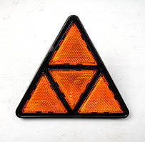 Катафот трикутний жовтий 175х155х12 (з рамкою+ гвинт) "YUCE" YP-35