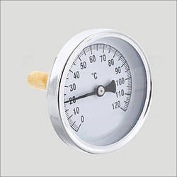 Термометр аксіальний арт.671A 1/2" 120°C D=63 штуцер 50 мм (Чехія)