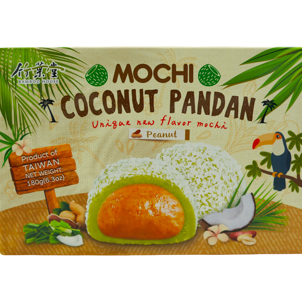 Тістечко моті (мочі) Coconut Pandan Peanut BAMBOO HOUSE 180 г