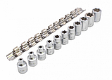 Набір насадок E-TORX (Е6-Е20) на рейці 3/8 11 од. ASTA A-F11ET, фото 4