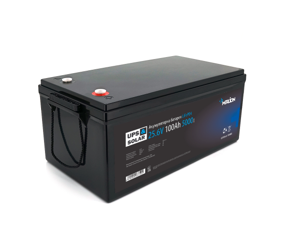 Літій-залізо-фосфатний акумулятор Merlion LiFePO4 25.6V 100AH (8S2P/BMS-100A), (522x238x225), до 5000 циклів