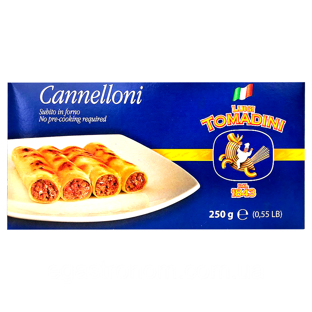 Макарони канелоні Луіджі Томадіні Luigi Tomadini 250g 12шт/ящ (Код: 00-00017088)