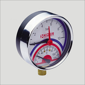 Термоманометр радіальний 821R 10 bar D=80мм 1/2" (Чехія)