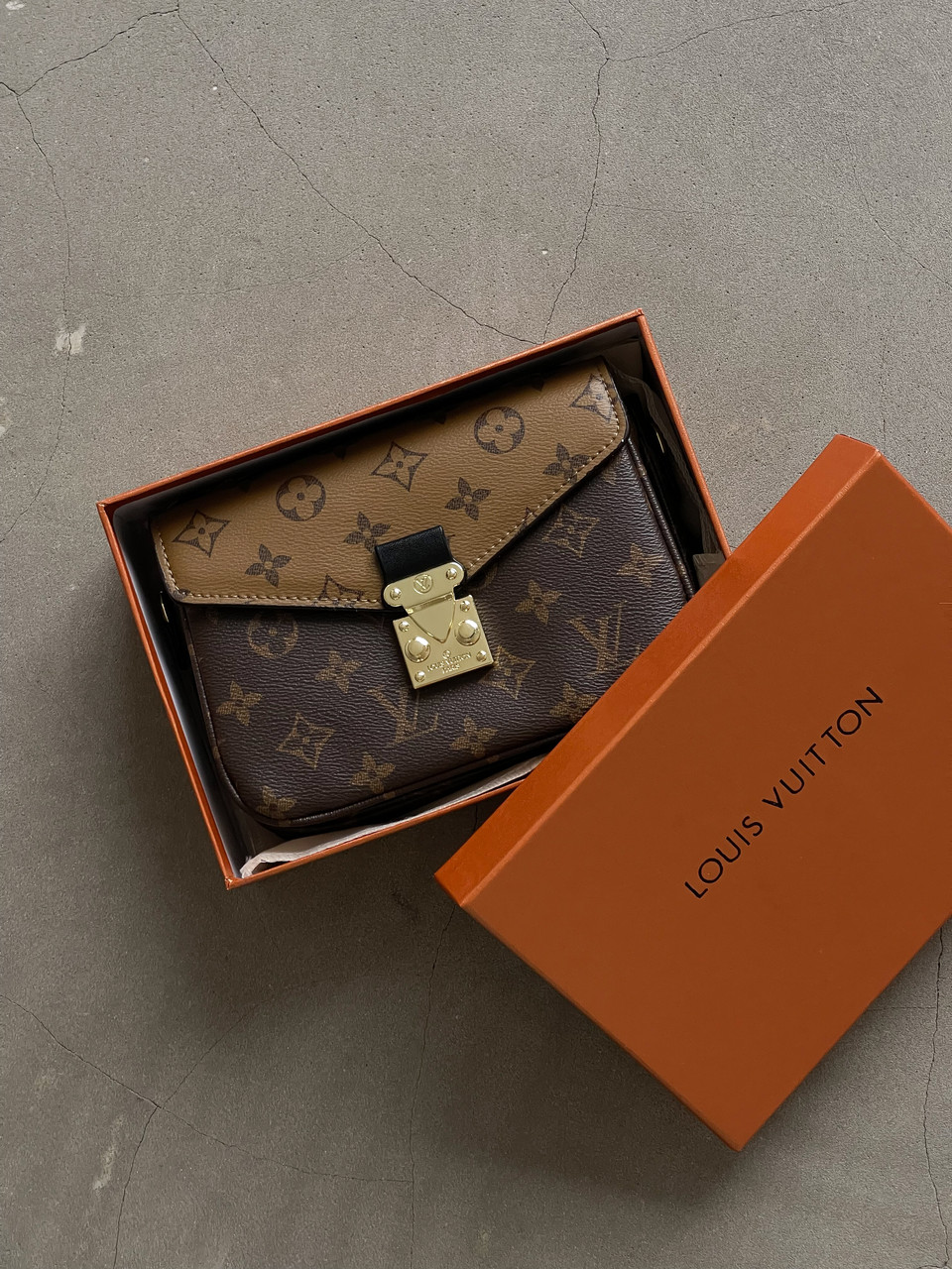 Сумка Луї Вітон метіс коричневий моногам міні Louis Vuitton Pochette Metis, фото 1