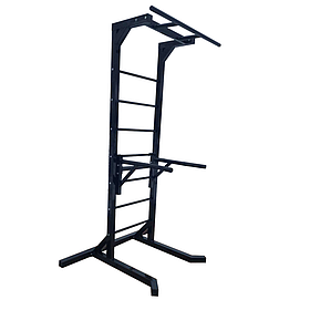 Турнік, бруси та прес для віджимань вдома, окремостояча шведська стінка Чорна (50х50 мм)