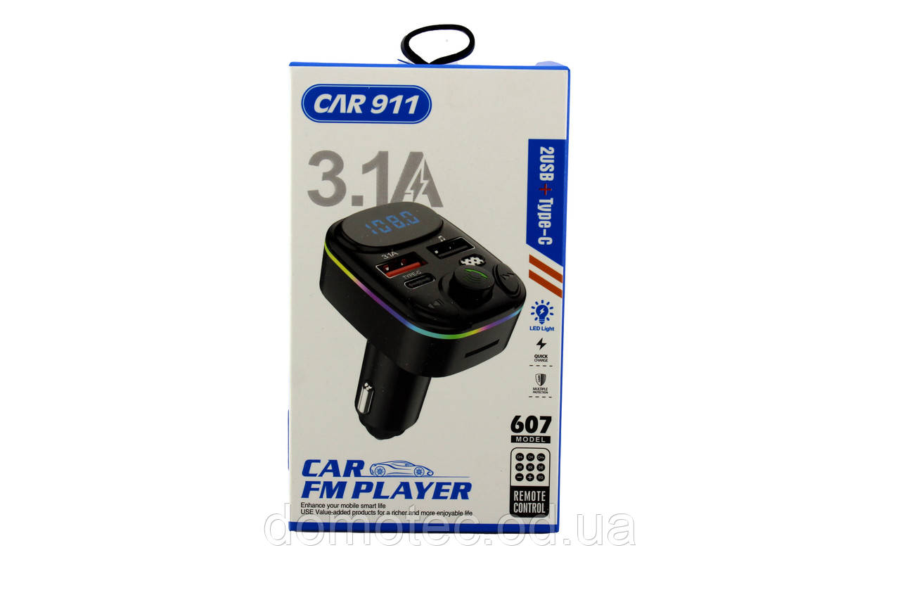 Трансмітер FM MOD HZ 607 BT 2USB+ TYPE C
