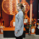 В'язана сіра туніка сукня горло, фото 3